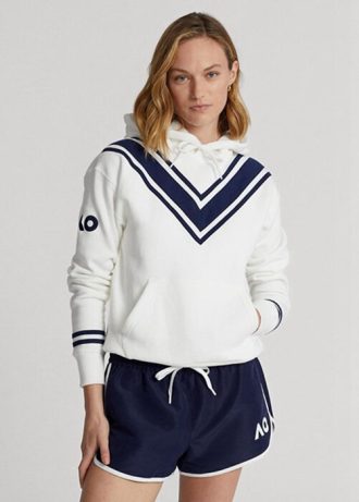 White Women’s Ralph Lauren Australian Open Cricket Fleece  Hoodie