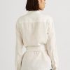 White Women’s Ralph Lauren Belted Linen Shirts White Women’s Ralph Lauren Belted Linen Shirts