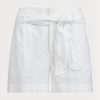 White Women’s Ralph Lauren Belted Linen   Shorts