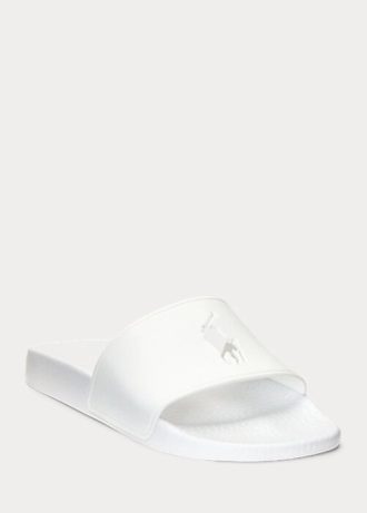 White Women’s Ralph Lauren Big Pony Slippers