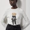 White Women’s Ralph Lauren Cinema Polo Bear Cotton Long-Sleeve T Shirts White Women’s Ralph Lauren Cinema Polo Bear Cotton Long-Sleeve T Shirts