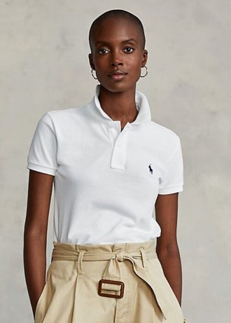 White Women’s Ralph Lauren Classic Fit Mesh Polo Shirts