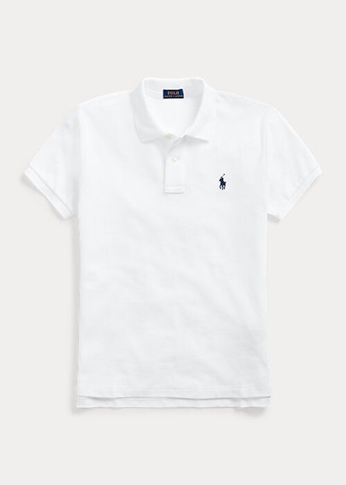 White Women’s Ralph Lauren Classic Fit Mesh Polo Shirts White Women’s Ralph Lauren Classic Fit Mesh Polo Shirts