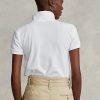 White Women’s Ralph Lauren Classic Fit Mesh Polo Shirts White Women’s Ralph Lauren Classic Fit Mesh Polo Shirts