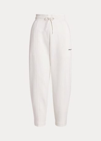 White Women’s Ralph Lauren Cotton-Blend-Fleece Carrot Sweatpants