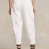 White Women’s Ralph Lauren Cotton-Blend-Fleece Carrot Sweatpants White Women’s Ralph Lauren Cotton-Blend-Fleece Carrot Sweatpants