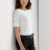 White Women’s Ralph Lauren Cotton Boatneck Tops White Women’s Ralph Lauren Cotton Boatneck Tops