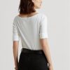 White Women’s Ralph Lauren Cotton Boatneck Tops White Women’s Ralph Lauren Cotton Boatneck Tops
