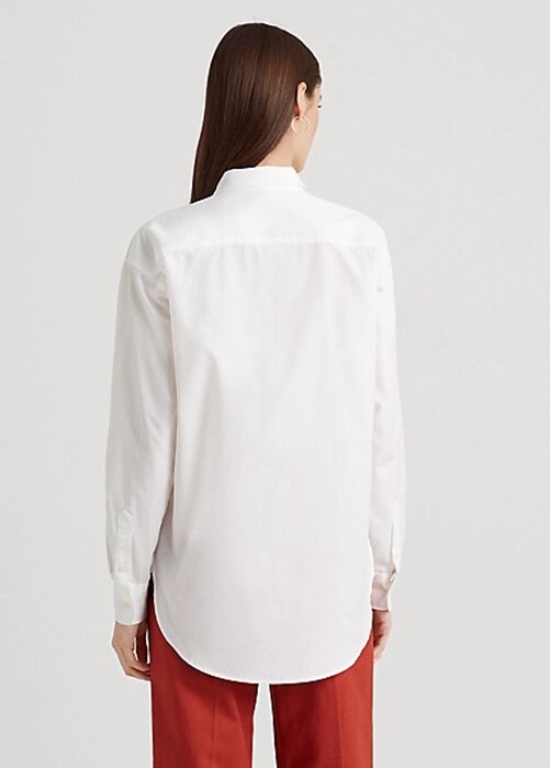 White Women’s Ralph Lauren Cotton Broadcloth Shirts White Women’s Ralph Lauren Cotton Broadcloth Shirts