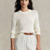 White Women’s Ralph Lauren Cotton Crewneck Sweaters