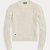 White Women’s Ralph Lauren Cotton Crewneck Sweaters