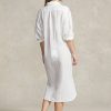White Women’s Ralph Lauren Cotton-Linen Translucentdress Dress