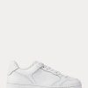 White Women’s Ralph Lauren Court Leather Sneakers White Women’s Ralph Lauren Court Leather Sneakers