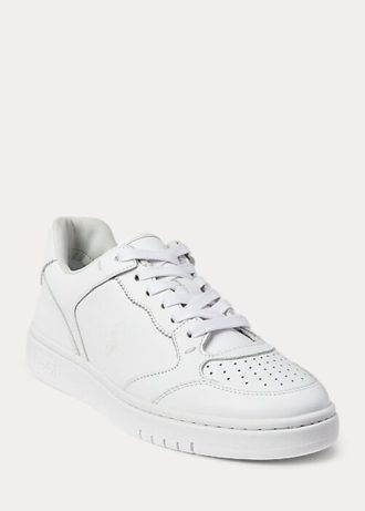 White Women’s Ralph Lauren Court Leather Sneakers