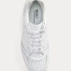 White Women’s Ralph Lauren Court Leather Sneakers White Women’s Ralph Lauren Court Leather Sneakers
