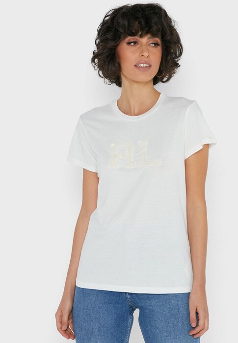 White Women’s Ralph Lauren Crew Neck Graphic T Shirts White Women’s Ralph Lauren Crew Neck Graphic T Shirts