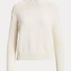White Women’s Ralph Lauren Embellished RL Cotton-Blend Sweaters White Women’s Ralph Lauren Embellished RL Cotton-Blend Sweaters
