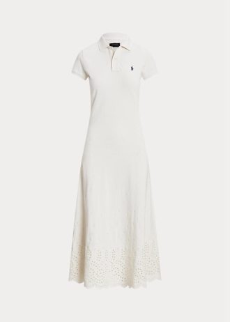 White Women’s Ralph Lauren Eyelet Stretch Cotton Mesh Dress
