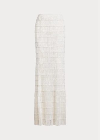 White Women’s Ralph Lauren Fontanna Embellished Maxi Skirts