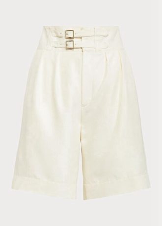 White Women’s Ralph Lauren Francine Mulberry Silk  Shorts