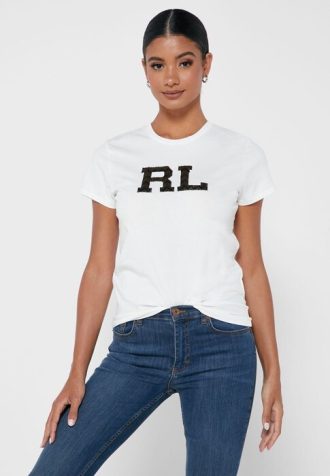 White Women’s Ralph Lauren Graphic Crew Neck T Shirts