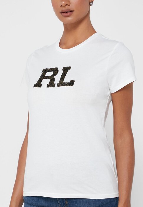 White Women’s Ralph Lauren Graphic Crew Neck T Shirts White Women’s Ralph Lauren Graphic Crew Neck T Shirts