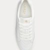White Women’s Ralph Lauren Hailey Perforated Leather Sneakers