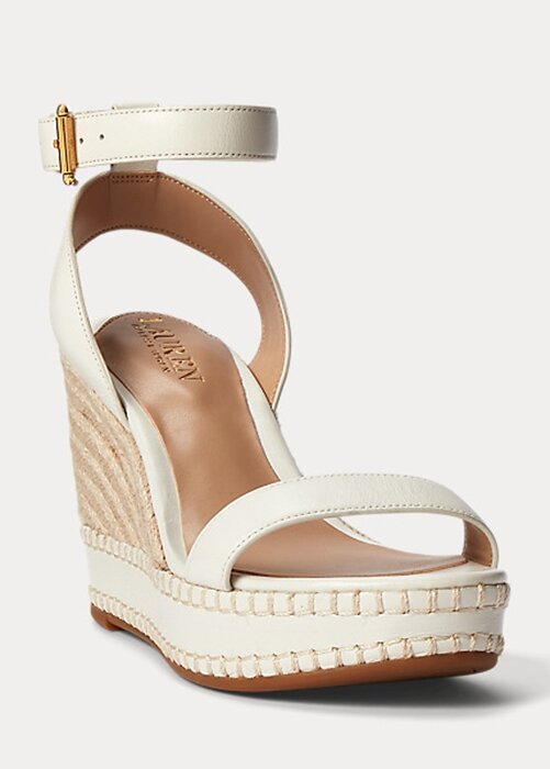 White Women’s Ralph Lauren Hilarie Leather Espadrille White Women’s Ralph Lauren Hilarie Leather Espadrille