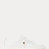 White Women’s Ralph Lauren Janson II Action Leather Sneakers White Women’s Ralph Lauren Janson II Action Leather Sneakers