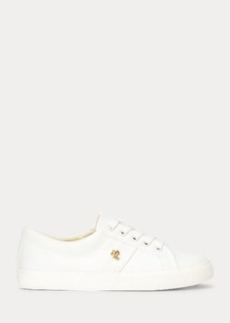 White Women’s Ralph Lauren Janson II Canvas Sneakers