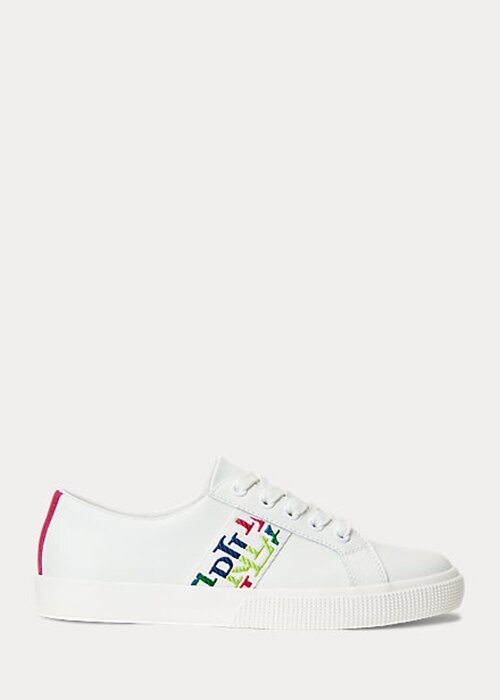 White Women’s Ralph Lauren Janson III Nappa Leather Sneakers White Women’s Ralph Lauren Janson III Nappa Leather Sneakers
