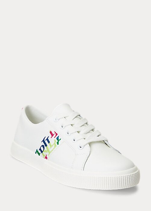 White Women’s Ralph Lauren Janson III Nappa Leather Sneakers White Women’s Ralph Lauren Janson III Nappa Leather Sneakers