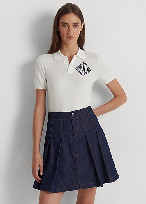 White Women’s Ralph Lauren Jersey Polo Shirts White Women’s Ralph Lauren Jersey Polo Shirts