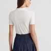 White Women’s Ralph Lauren Jersey Polo Shirts White Women’s Ralph Lauren Jersey Polo Shirts