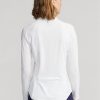 White Women’s Ralph Lauren Jersey Quarter-zip Pullover Sweatshirts