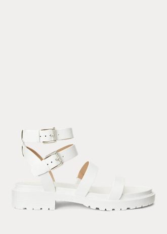 White Women’s Ralph Lauren Kayleen Nappa Leather Sandals