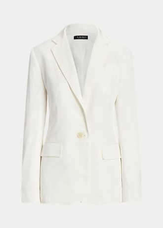 White Women’s Ralph Lauren Linen-Blend Twill Blazers
