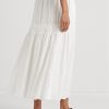 White Women’s Ralph Lauren Linen Tiered Maxiskirt Skirts White Women’s Ralph Lauren Linen Tiered Maxiskirt Skirts