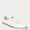 White Women’s Ralph Lauren Logo Cotton Canvas Sneakers