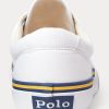 White Women’s Ralph Lauren Logo Cotton Canvas Sneakers