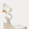 White Women’s Ralph Lauren Paislee Eyelet Nappa Leather Espadrille