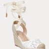 White Women’s Ralph Lauren Paislee Eyelet Nappa Leather Espadrille