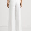 White Women’s Ralph Lauren Pleated Georgette   Pants