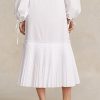 White Women’s Ralph Lauren Pleated-Hem Drawstring A-Line Skirts