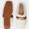White Women’s Ralph Lauren Polo ID Shearling Flat Shoes White Women’s Ralph Lauren Polo ID Shearling Flat Shoes