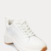 White Women’s Ralph Lauren Reaghan Leather & Suede Sneakers