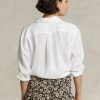 White Women’s Ralph Lauren Relaxed Fit Linen Shirts White Women’s Ralph Lauren Relaxed Fit Linen Shirts