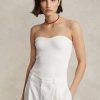 White Women’s Ralph Lauren Rib-Knit Corset Tube Tops White Women’s Ralph Lauren Rib-Knit Corset Tube Tops