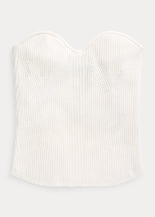White Women’s Ralph Lauren Rib-Knit Corset Tube Tops White Women’s Ralph Lauren Rib-Knit Corset Tube Tops