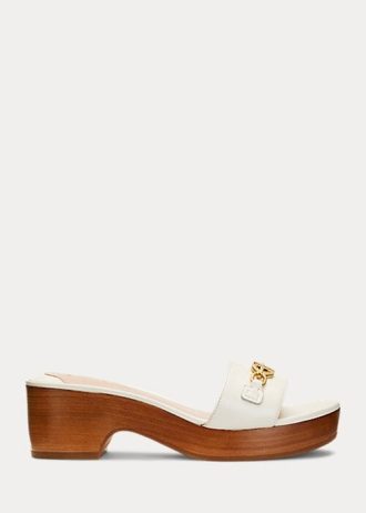White Women’s Ralph Lauren Roxanne Nappa Leather Sandals